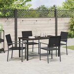 vidaXL Ensemble de salle à manger pour jardin 5 Pièces Noir Poly rotin