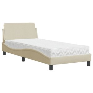 vidaXL Lit avec matelas Dover crème 80x200 cm tissu