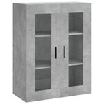 vidaXL Buffet haut Gris béton 69 5x34x180 cm Bois d'ingénierie