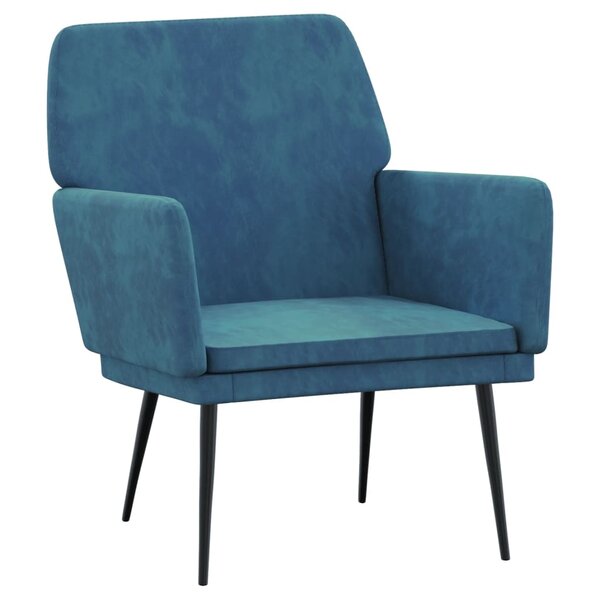 vidaXL Fauteuil Bleu 62x79x79 cm Velours