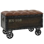Banc banquette de rangement 80 5 x 41 x 50 cm bois massif et similicuir marron 02_0021245