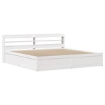 vidaXL Cadre de lit et tête de lit blanc 200x200 cm bois de pin massif