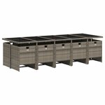 vidaXL Ensemble à manger de jardin 11Pièces avec coussins gris poly rotin