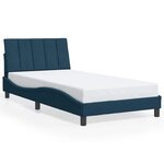 vidaXL Cadre de lit sans matelas Hanko bleu 100x200 cm velours