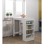 CHILI Table bar de 2 a 4 personnes style contemporain blanc mat - L 115 cm