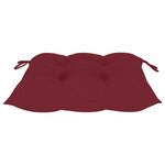 vidaXL Chaises de jardin avec coussins rouge bordeaux 2Pièces Teck massif