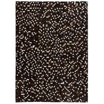 vidaXL Tapis Cuir véritable Patchwork 80 x 150 cm Carré Noir/Blanc