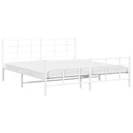 vidaXL Cadre de lit métal sans matelas et pied de lit blanc 183x213 cm