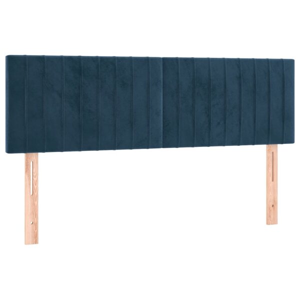 vidaXL Têtes de lit 2 Pièces Bleu foncé 72x5x78/88 cm Velours