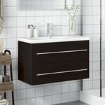 vidaXL Armoire lavabo de salle de bain avec bassin intégré noir