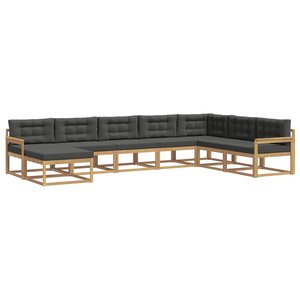 vidaXL Ensemble de canapés d'extérieur 8 Pièces Blanc et anthracite