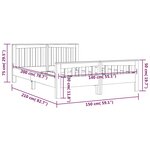 vidaXL Cadre de lit Bois de teck massif 140x200 cm