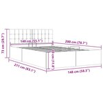 vidaXL Cadre de lit à rangement hydraulique sans matelas 140x200 cm