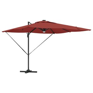 vidaXL Parasol Roma Rouge 286 x 285 x 270 cm Aluminium et polyester