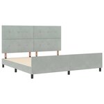 vidaXL Lit à ressorts avec tête de lit Gris clair 200 x 200 cm Velours