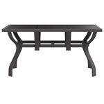 vidaXL Table de jardin Gris et noir 140x70x70 cm Acier et verre