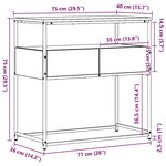 vidaXL Table Console avec tiroir Chêne noir 75 x 40 x 75 cm