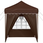 vidaXL Tente de fête pop-up 195 x 195 x 245 cm Marron Tissu Oxford