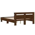 vidaXL Cadre de lit avec tête de lit chêne marron 120x200 cm