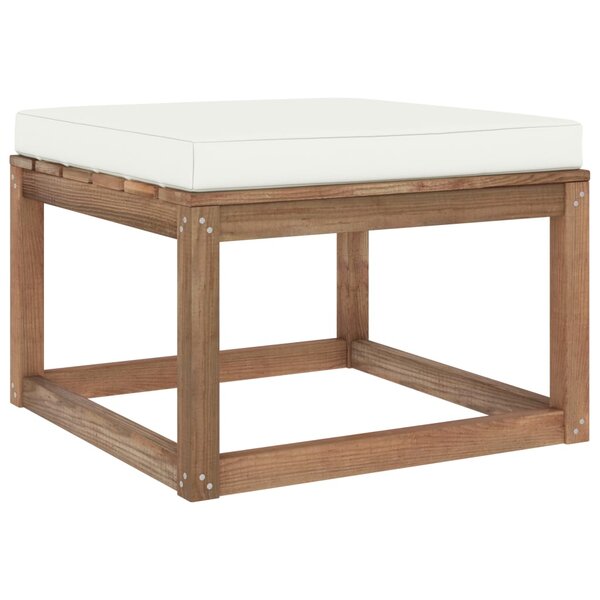 vidaXL Repose-pied de jardin avec coussin crème