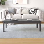 vidaXL Table basse Gris 110x50x30 cm Bois massif de pin