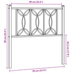 vidaXL Tête de lit métal noir 90 cm