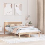vidaXL Cadre de lit en bois de pin Naturel Bois de pin 135 x 190 cm