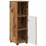 vidaXL Cabinet de salle de bain avec porte Bois ancien 30 x 35 x 95 cm