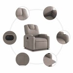 vidaXL Fauteuil inclinable électrique Taupe Tissu