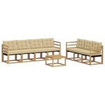 vidaXL Ensemble de canapés d'extérieur 8 Pièces Blanc et Beige