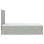 vidaXL Cadre de lit ottoman et matelas gris clair 100x200 cm velours