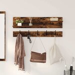 vidaXL Porte-manteau mural avec étagère Chêne fumé 90 x 15 x 36 cm