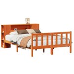 vidaXL Lit bibliothèque sans matelas cire marron 140x190 cm pin massif