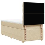 vidaXL Sommier à lattes de lit avec matelas Crème 90x200 cm Tissu