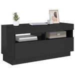 vidaXL Meuble TV avec lumières LED noir brillant 80x35x40 cm