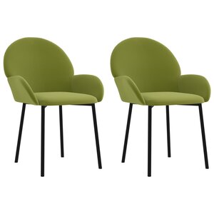 vidaXL Chaises à manger lot de 2 Vert clair Velours
