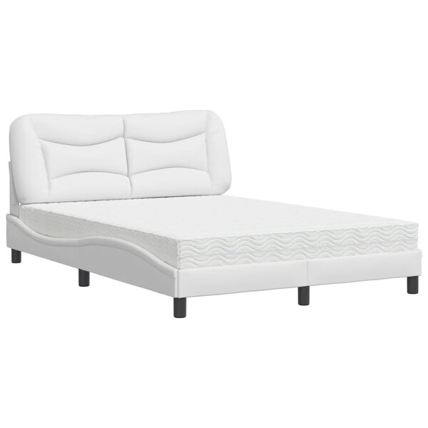 vidaXL Lit avec matelas Hvar blanc 140x190 cm similicuir