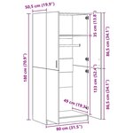 vidaXL Garde-robe Blanc brillant 80x52x180 cm Bois d’ingénierie
