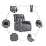 vidaXL Fauteuil de massage inclinable Gris Similicuir