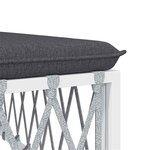 vidaXL Canapé central de jardin avec coussins blanc tissu tissé