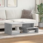 vidaXL Table basse gris béton 102x55x35 cm bois d'ingénierie