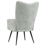 vidaXL Chaise de relaxation Gris clair Velours