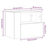 vidaXL Table de chevet murale chêne marron 45x30x35 cm