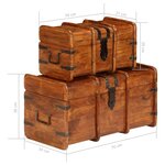vidaXL Coffre de rangement 2 Pièces Bois d'acacia solide et finition miel