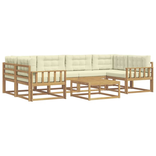 vidaXL Ensemble de canapés d'extérieur 5 Pièces Blanc et crème