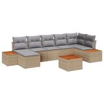 Ensemble de Canapé de Jardin 8 Pièces vidaXL avec Coussins Beige