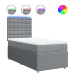 vidaXL Sommier à lattes de lit avec matelas Gris clair 100x200cm Tissu