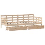 vidaXL Lit de jour avec tiroirs sans matelas 80x200 cm bois massif