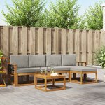 vidaXL Ensemble de canapés d'extérieur 6 Pièces Gris Naturel et Clair