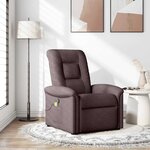 vidaXL Fauteuil de massage inclinable Marron foncé Tissu
